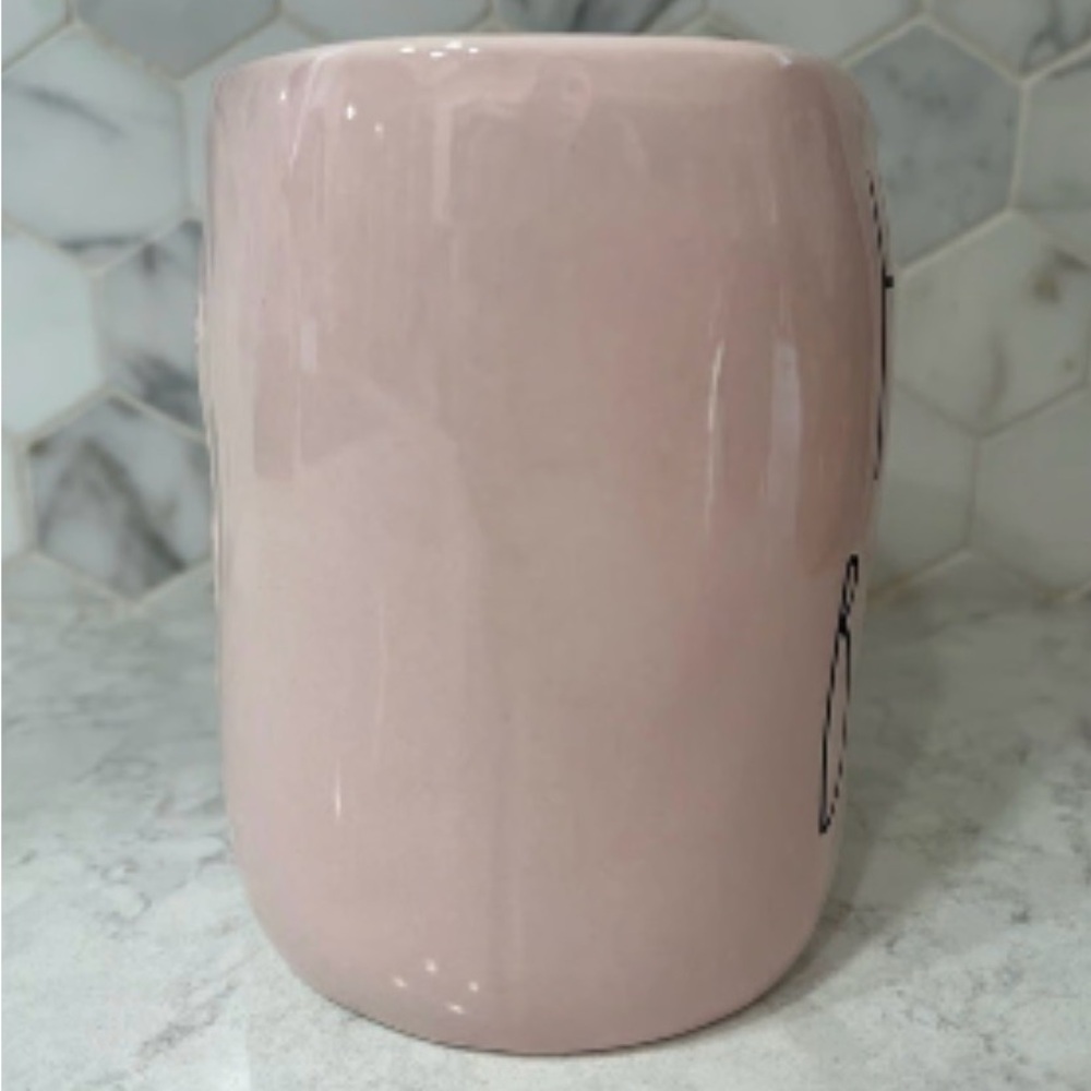 Rae Dunn | Light Pink Skeleton 'Hey Boo' Mug - Picture 3 of 6